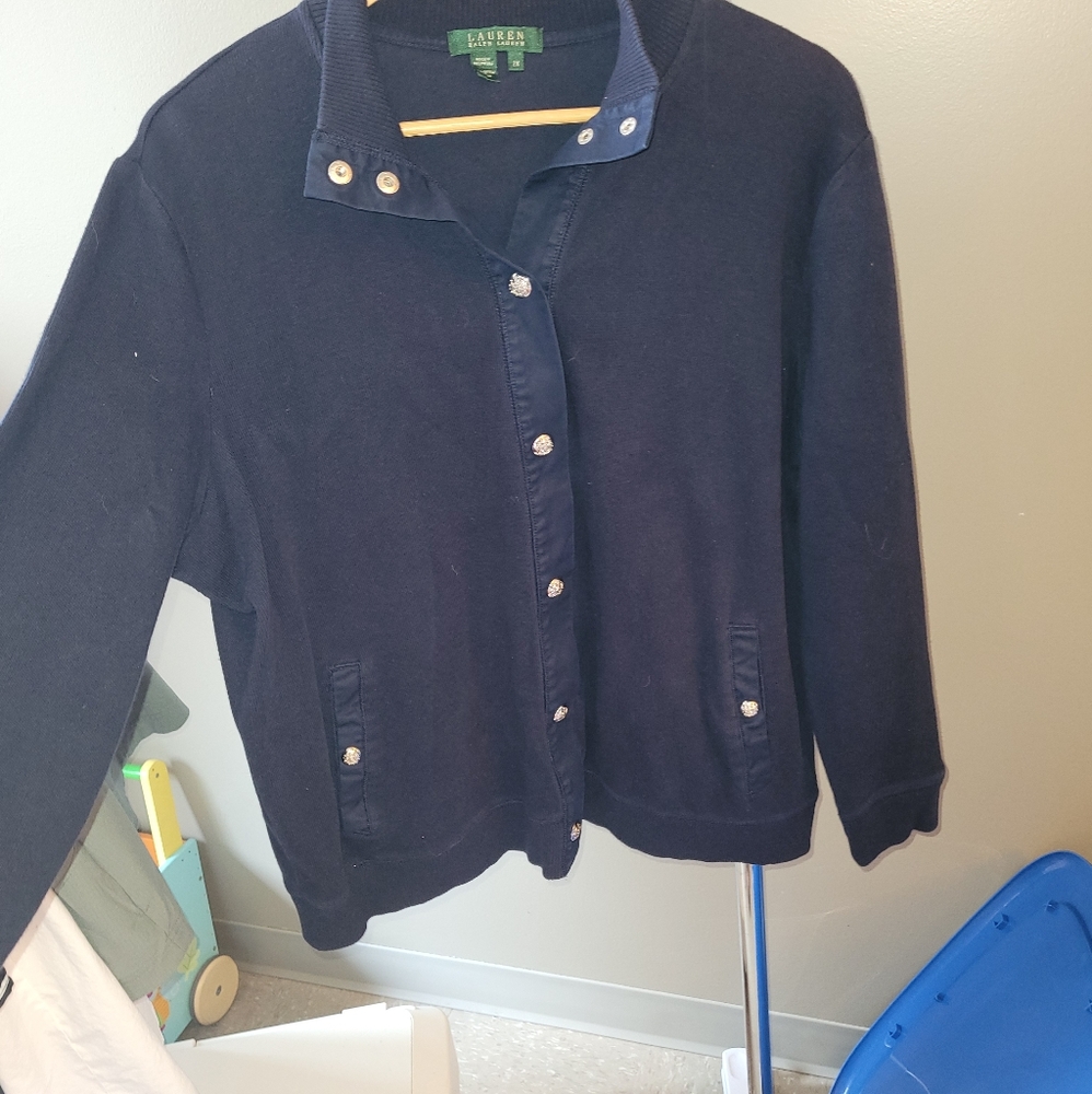 Ralph Lauren Navy Blue Button-Front Jacket